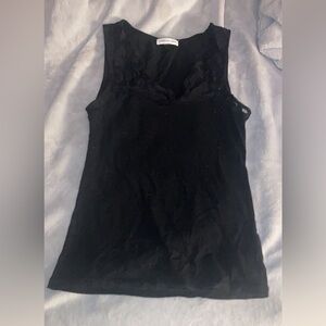 black lace tank top/blouse, size medium, no rips or stains, like new